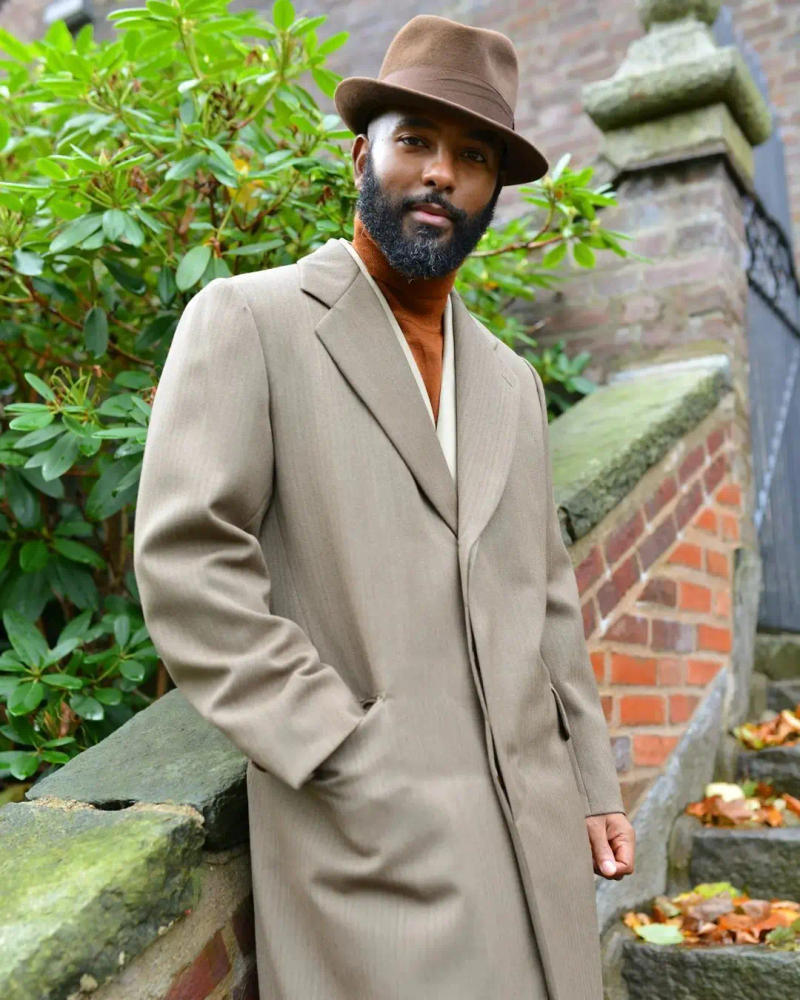 Description Picture 4 of itemBusiness Brown Men Suit Tailor-Made 3 Pieces Coat Blazer Pants Single Breasted Slim Formal Business Causal Party Host Tailored