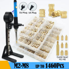 Copper Nutsert Heat Set Insertion Tool M2 to M8 Brass Thread Insert Nut Soldering Iron Tip Embedded Kit for Plastic 3d Printing