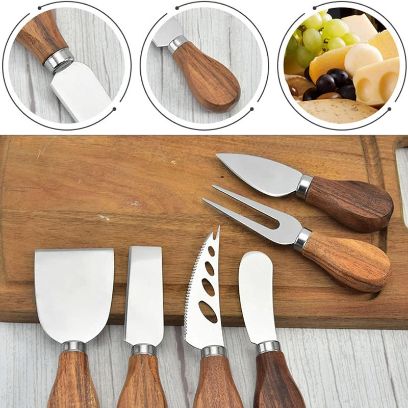 Description Picture 4 of item6-Piece Cheese Knives Set for Charcuterie Boards and Cutlery Stainless Steel Cheese Knife Set Collection kitchen Tools