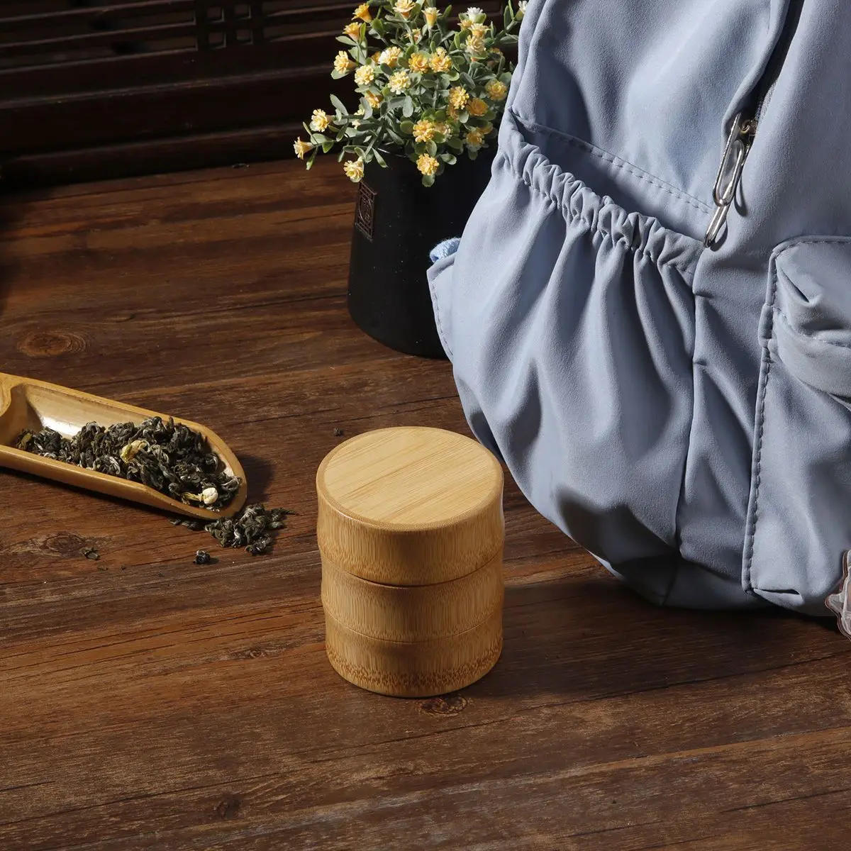 Description Picture 5 of itemBamboo Tea Caddies Retro Chinese Style  Jar Moisture-proof Travel Portable Sealed Cans Natural Eco-friendly Beans Container