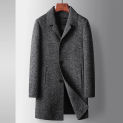 Brand Luxury Business 71% Wool Coat For Men Autumn Winter Classic Gray Down Liner Double-sided Woolen Trench Coat Man Clothing