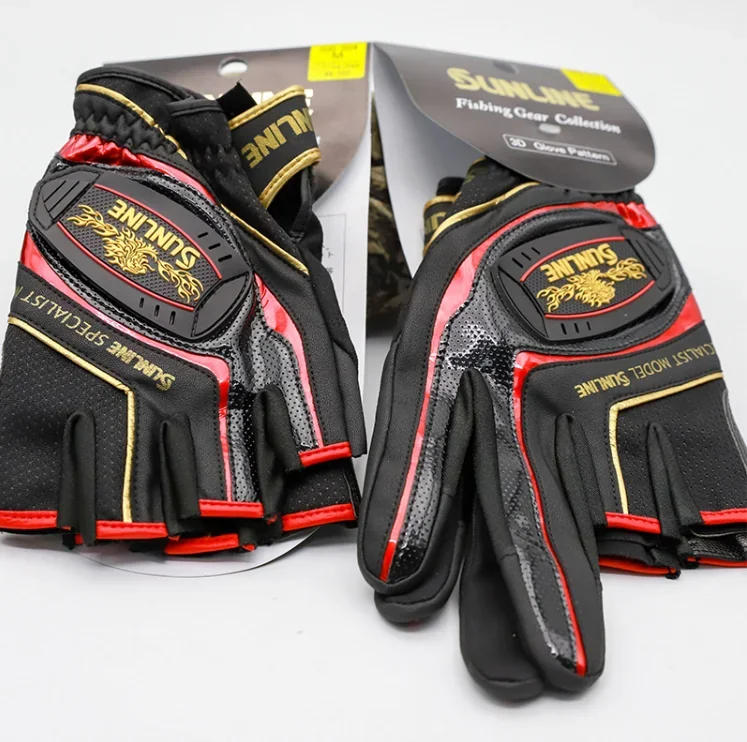 Description Picture 4 of itemNEW SUNLINE Men Fishing Gloves for Men Women Leather Anti Slip Three Finger Sports Hiking Fishing Cycling Gloves Wear-resistant