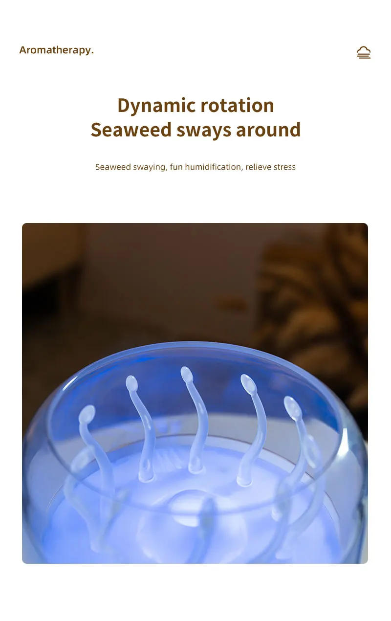 Description Picture 6 of itemAir Humidifier for Bedroom 280ML Rotating Sea Grass Ultrasonic Aromatherapy Diffusers Mist Maker Fragrance Essential Oil Aroma