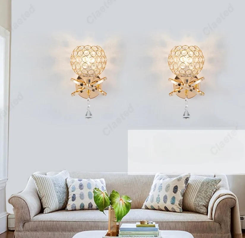 Description Picture 2 of itemCreative E27 Crystal Wall Light Indoor Bedroom Bedlight Living Room Staircase Corridor Balcony Home Decoration Lighting Fixtures