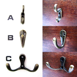 6pcs Antique Brass Vintage Decorative Mini Jewelry Chest Box Door Wardrobe Clothes Hat Picture Lamp Single Double Hooks Hangers
