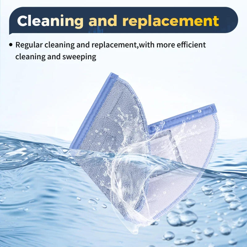 Description Picture 3 of itemWashable Reusable Mop Cloth For Roborock T7S/T7S Plus/T8Plus/S7/S7MaxV Ultra/S70 S75/G10/G10S/G10s Pro/G10S PURE Robot Cleaner