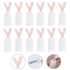 Acrylic Place Cards, DIY Acrylic Wedding Signs Acrylic Name Place Cards Gift Tags, Reserved Table Signs Blank with Pink Ribbon