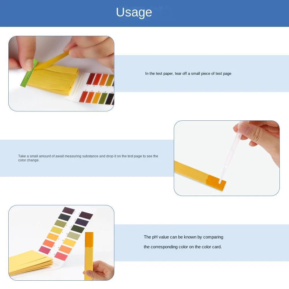 Description Picture 4 of item80 Strips/pack PH Test Strips Full PH Meter PH Controller 1-14st Indicator Litmus Tester Paper Water Soilsting Kit Factory