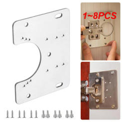 1~8PCS Hinge Repair Plate Stainless Steel Furniture Cabinet Window Drawer Door Hinger Repair Plate Hardware Accessories