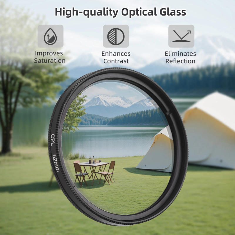 Description Picture 6 of item52mm CPL Filter Phone Camera Lens Clip-on Polarizer Filter Lens Clip for iPhone 15/14/13/12/11 Smartphones for Iconic Brand Nikon DSLR