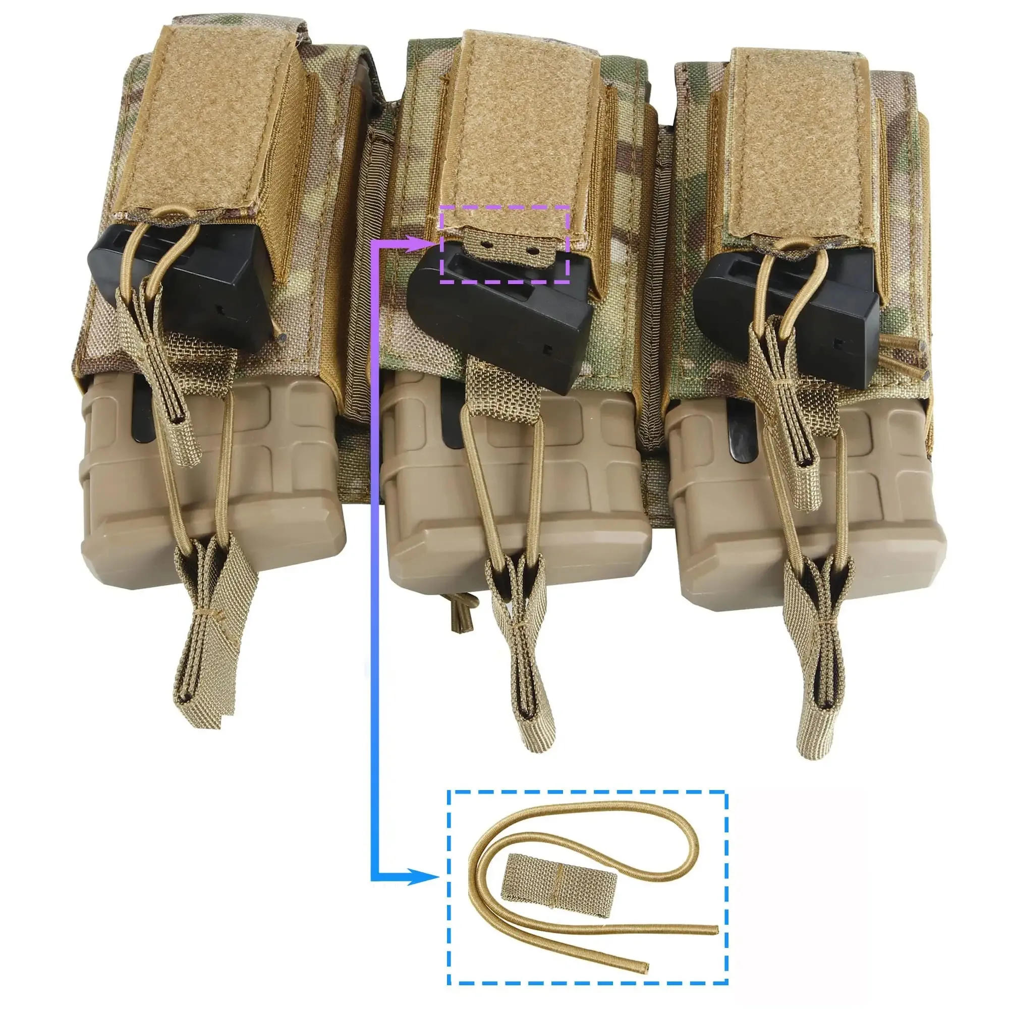 Description Picture 4 of itemTriple Mag Pouch Open-Top Mag Pouches Magazine Pouches for M4 M16 AK Molle Backpack Hunting Gear