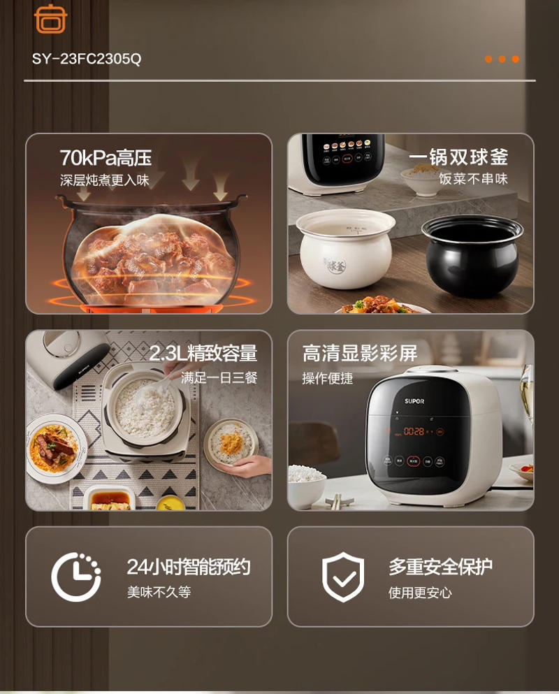 Description Picture 3 of itemBall kettle electric pressure cooker small household double tank multifunctional mini small capacity high pressure rice cooker