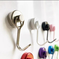 Heavy Duty Magnetic Hook, Strong Neodymium Magnets Hooks for Home, Refrigerator, Grill, Kitchen,Key Holder,Black, Multi-Purpose