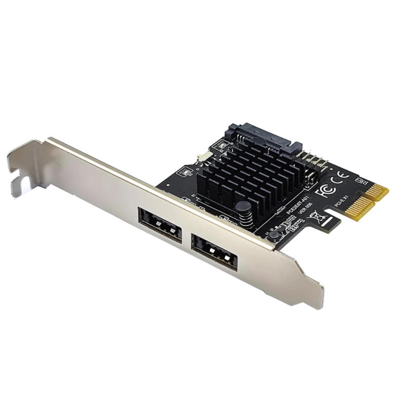 Description Picture 6 of item6Gbps PCI-E PCI-Express x1 to Dual Power Over eSATA + USB Expansion Card USB 2.0 9pin SATA 15pin Adapter Card for Desktop PC