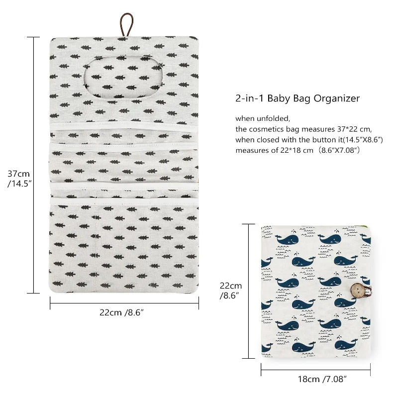 Description Picture 5 of itemTravel Diaper Bag Compartment Diaper Organizers Diapers Holder Portable Button Diapers Container Polyester Cotton Baby Stor