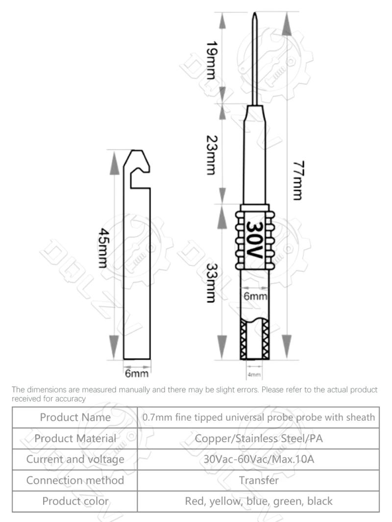 Description Picture 4 of item30V Car Multimeter test Tip Probes Diagnostic Tool Extention Back Insulation Wire Piercing Tester Needle Tip Repair Accessiries