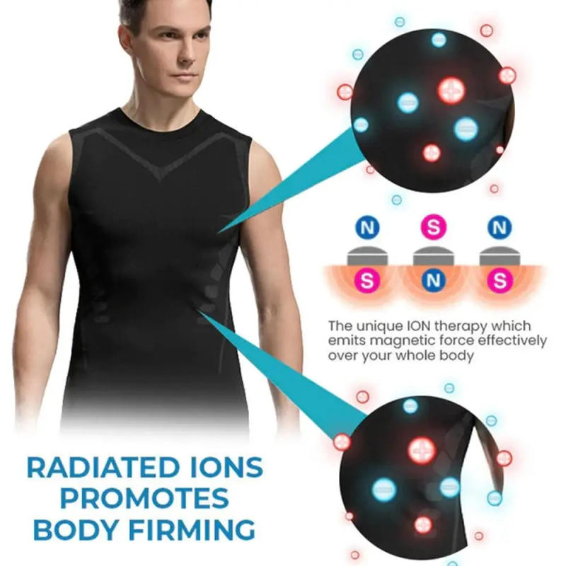 Description Picture 4 of itemIonic Shaping Vest Men's Sports Skin-tight Vests Fast Dry Breathable Slim Sleeveless Elastic Vest Fitness Top Cycling Vest