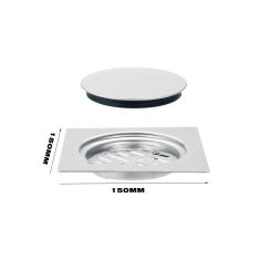 304 Stainless Steel Shower Drain Bathroom Floor Drain 15x15cm Square Floor Waste Grates
