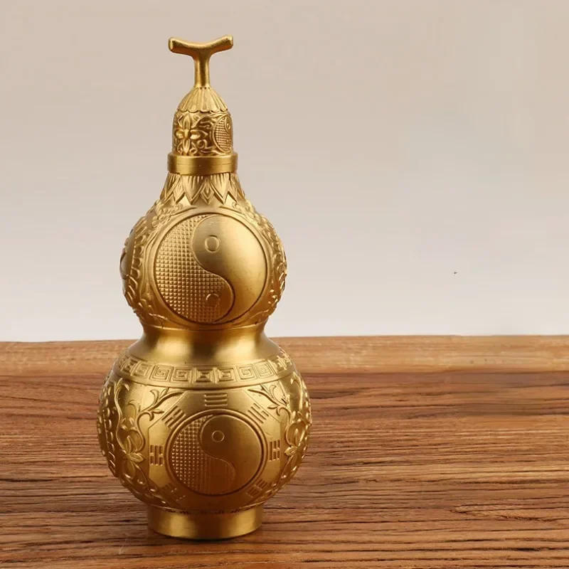 Description Picture 3 of itemGourd Feng Shui Wu Calabash Ornament Lou Pendant Housewarming Sculpture Decor Table Home Golden Lucky Decorations Figurine