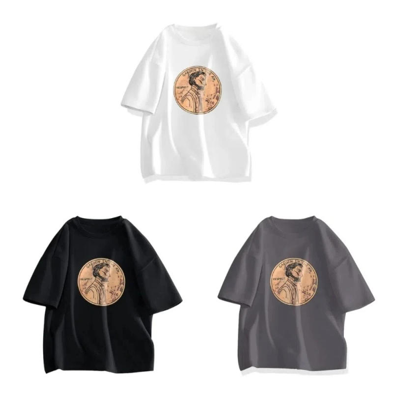 Description Picture 3 of itemSoft Loose Cotton T-shirt Short Sleeve Cartoon Plus Size Pullover Shirt Ins O-neck Couple Clothing Tees Travel