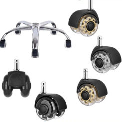 5pcs Low Sound Office Chair Wheels Flexible Rotation Strong Bearing Capacity Rolling Chair Casters Universal Wheel PU