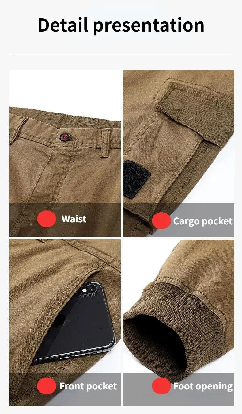 Description Picture 4 of itemNew Men's Cargo Pants Casual Multi-pocket Military Tactical Pant Cotton Running Long Trousers Male Spring Autumn Outdoor Trouser