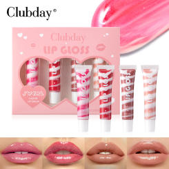 Clubday 4-color suit pearl fine glitter moisturizing nourishing spiral fruit lipstick durable easy coloring tube lip