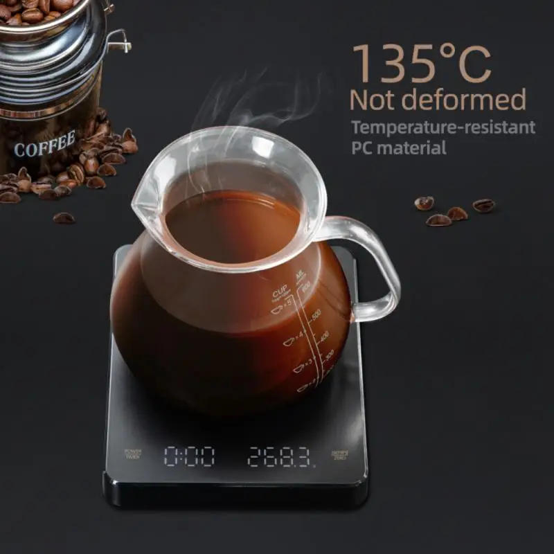 Description Picture 2 of itemBuilt-in Battery Charging Electronic Scale Auto Timer Pour Over Espresso Smart Reckon By Time Kitchen Baking Scale 3kg 0.1g