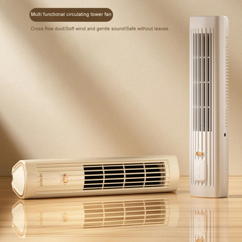 Description Picture 6 of itemPortable Desk Fan Bladeless Tower Fan USB Rechargeable 1200mAh Portable Bladeless Fan Standing Tower Fan for Living Room Bedroom