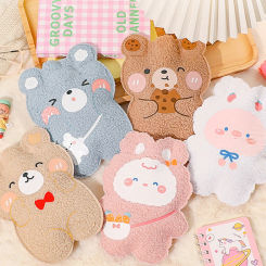 Mini Water Warmer Cartoon Plush Bear Hot Water Bottle Water Filling Bear Flannel Portable Student Hand Warmer Cute