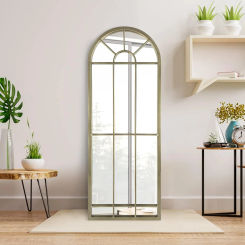 Wall Mirror Window Decorative Mirrors Arched Farmhouse for Living Room Bedroom Entryway Bathroom Vanity