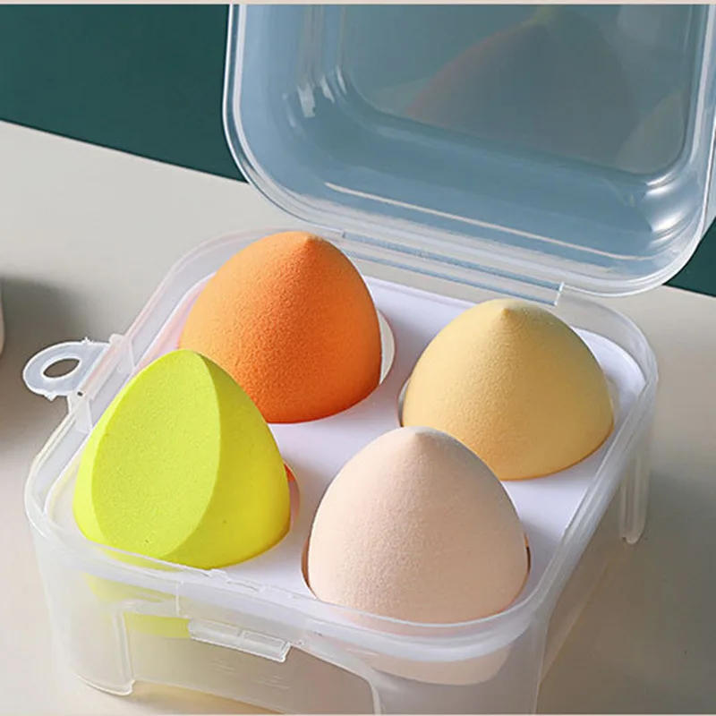 Description Picture 3 of item4Pcs Colorful Make Up Blender Sponge Set Soft Natural Cosmetic Puff Beveled Makeup Sponges Foundation Powder Sponge Beauty Tools