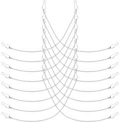 24 Pcs Hanging Flags Flower Pot Chain Plants Picture Hangers Stainless Steel Chains with Clip for Billboards
