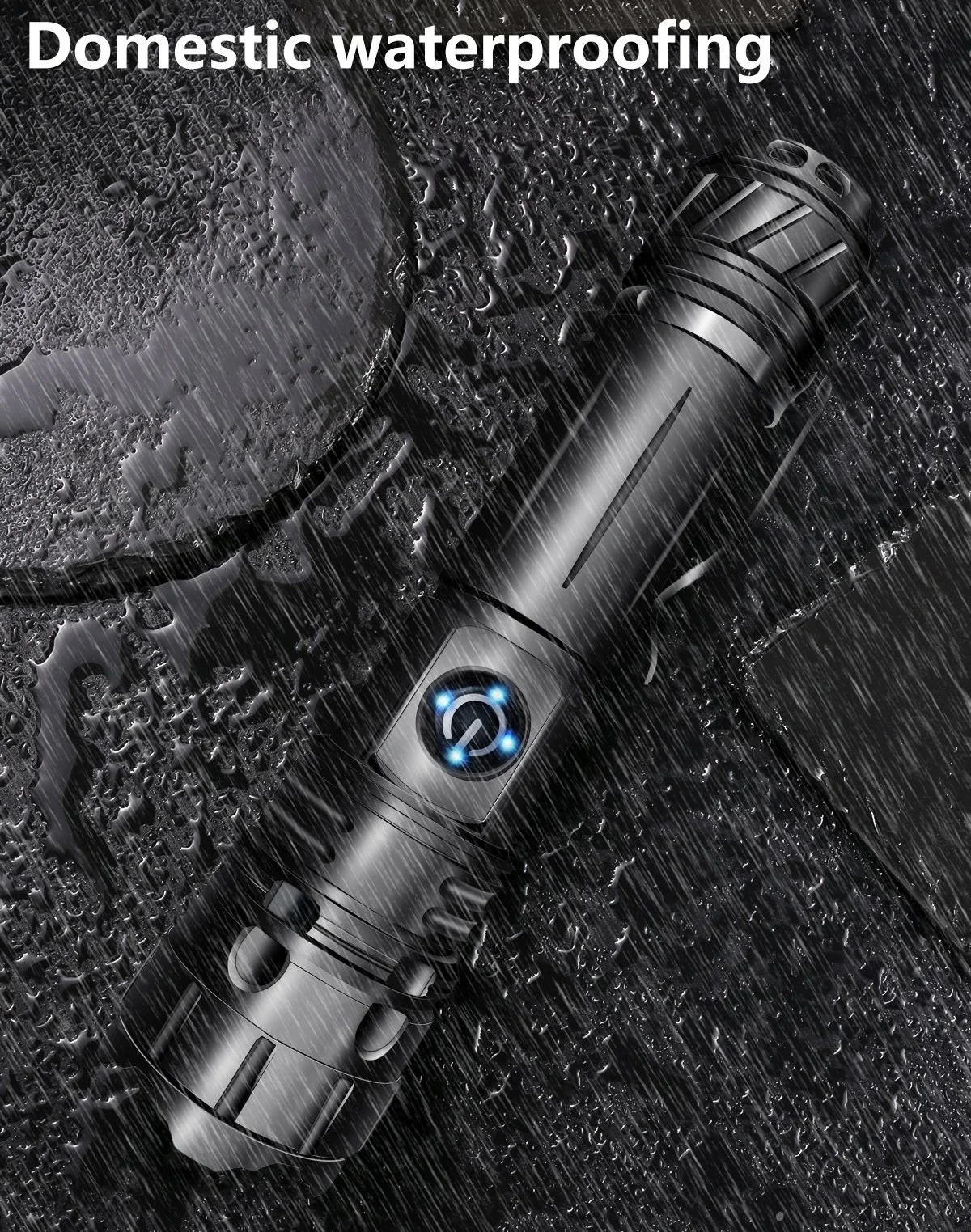 Description Picture 3 of itemHigh Power Strong White Laser LED Flashlight USB Charging 26650 Battery Outdoor Telescopic Aluminum Alloy Zoom Camping Lantern