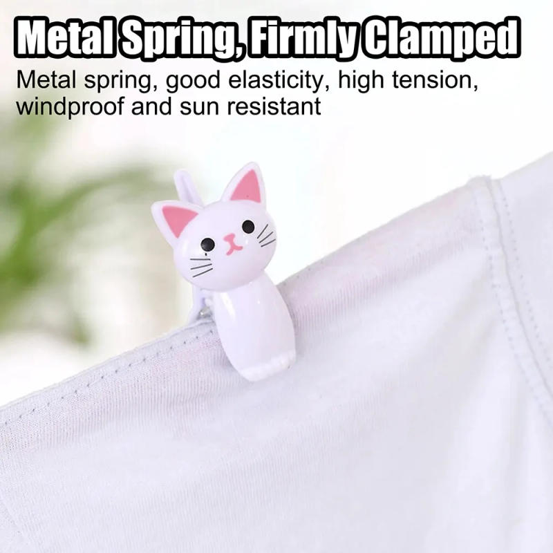 Description Picture 3 of item8Pcs/Set Cute Cat Plastic Clips Office Desk Organize And Store Household Clothespegs Clamp Snacks Sealing Clips