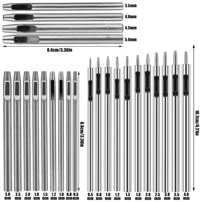 Description Picture 3 of itemIMZAY 13 Pcs/set Leather Hole Punching Tools DIY Handmade Belt Punch Tool Leathercraft Hollow Drilling Puncher Kit