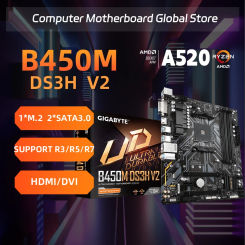 GIGABYTE  GA B450M DS3H V2 Micro-ATX AMD B450 DDR4 3600(O.C.) PCIe Gen3 x4 M.2 Double Channel Socket AM4 Motherboard