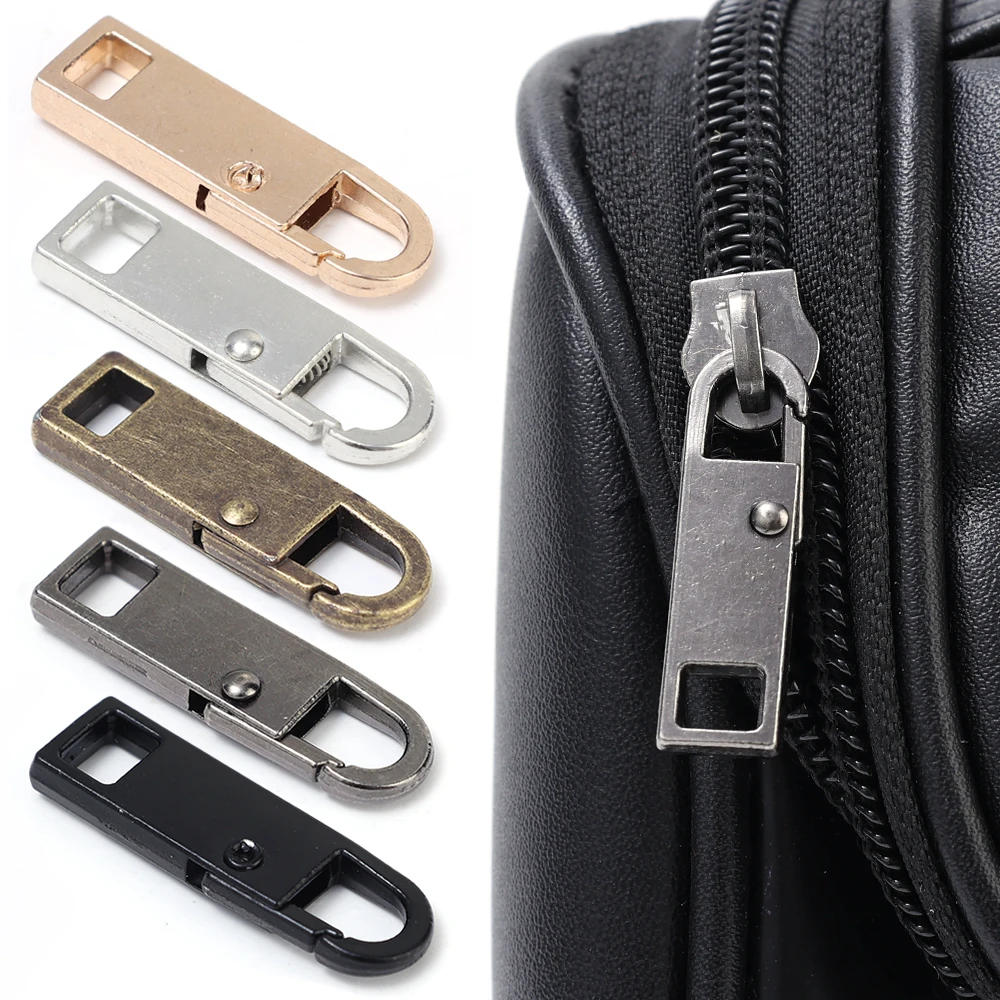 Description Picture 2 of item5/1Pcs Universal Metal Zipper Pull Tap Replacement Instant Repair Zipper Head Puller for Clothing Bags DIY Sewing Zipper Sliders
