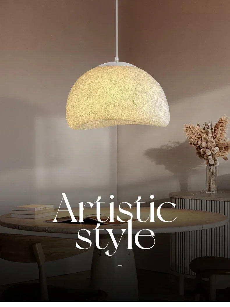 Description Picture 3 of itemNordic Wabi Sabi Silk LED Pendant Chandeliers Light Restaurant Bar Home Decor Loft Bedroom Hanging Suspension Lamp Fixtures