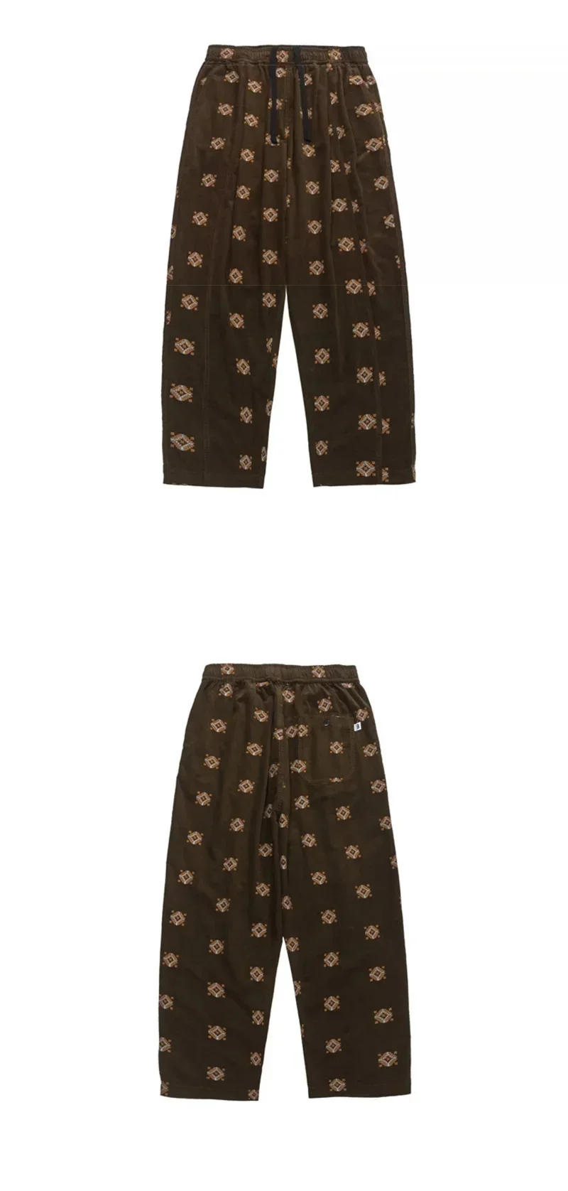 Description Picture 2 of itemMen Japanese Korean Streetwear Harem Trousers Cargo Pants Full Embroidery Corduroy Loose Casual Vintage Wide Leg Pants