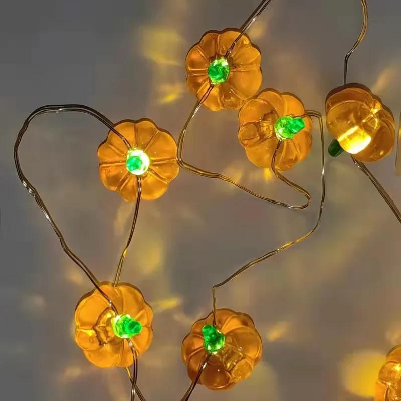 Description Picture 5 of item1m 10LED Halloween Pumpkin Hanging Lantern String Light Kids Birthday Party Halloween Home Decoration Lantern Lamp Props