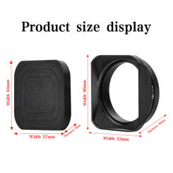 Metal square cover for Fujifilm X100V/X100VI/X100F/X100S camera lens hood can be equipped with UV filter
