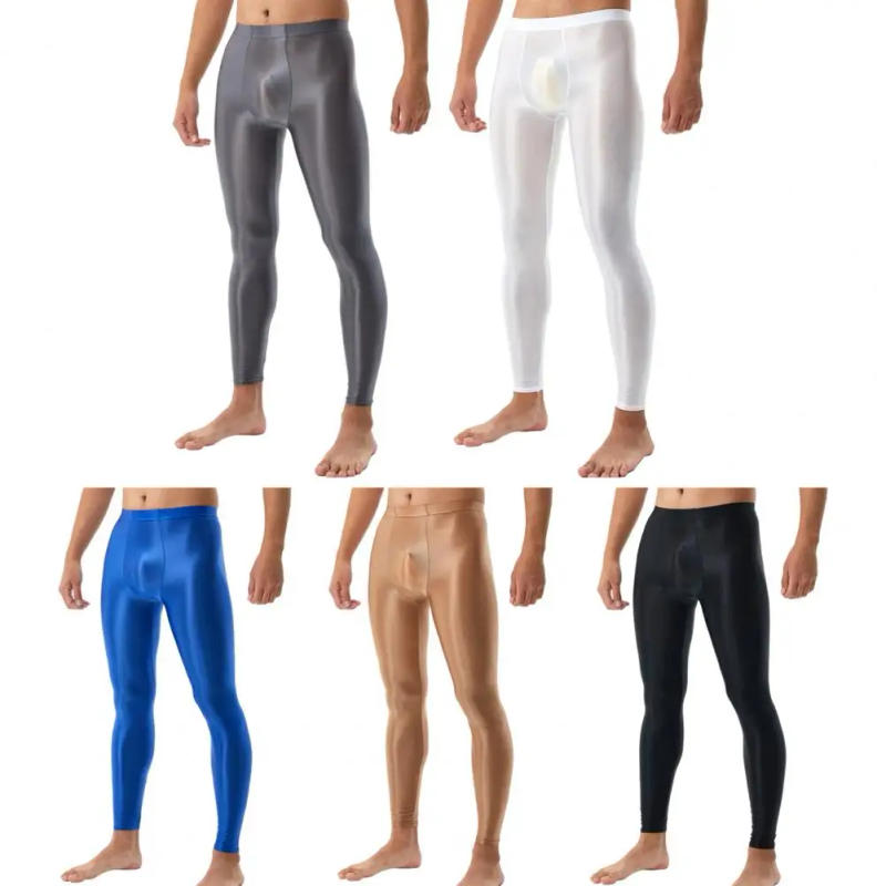 Description Picture 6 of itemSilky Trousers Men's Silky Smooth Slim Fit Leggings with U Convex Bulge Pouch High Elasticity Breathability for Comfortable Wear