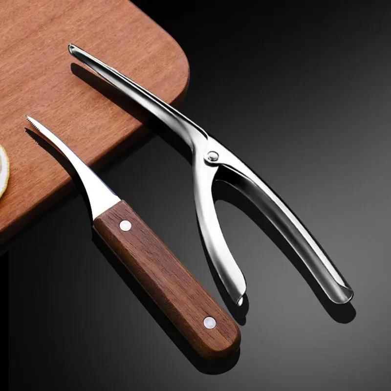 Description Picture 4 of itemStainless Steel Shrimp Peeler Prawn Shrimp Deveiner Fishing Knife Lobster Shell Remover Peel Device Kitchen Seafood Tools