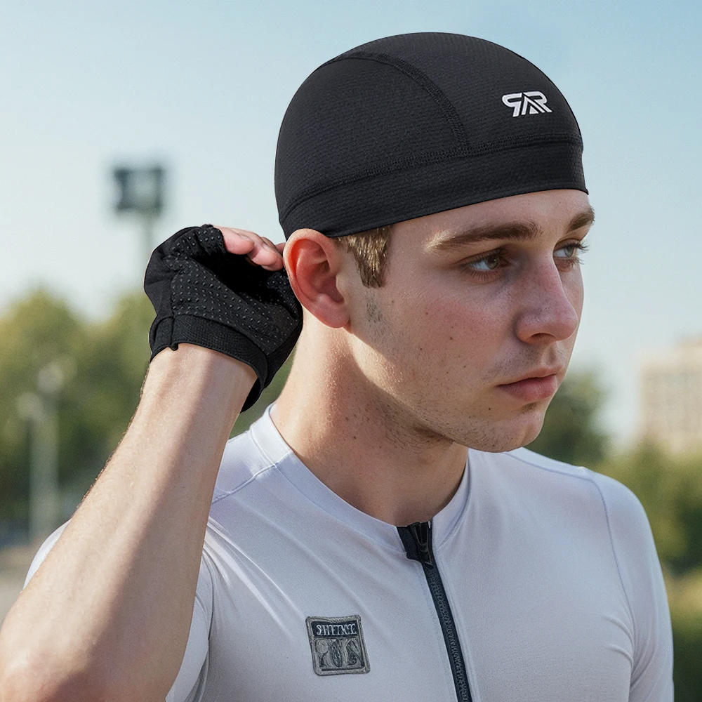 Description Picture 5 of item1/2Pcs Summer Cooling Cycling Caps Sunscreen Quick Drying Helmet Liner Sweat Wicking Cycling Running Motorcycle Hat Fits for Men