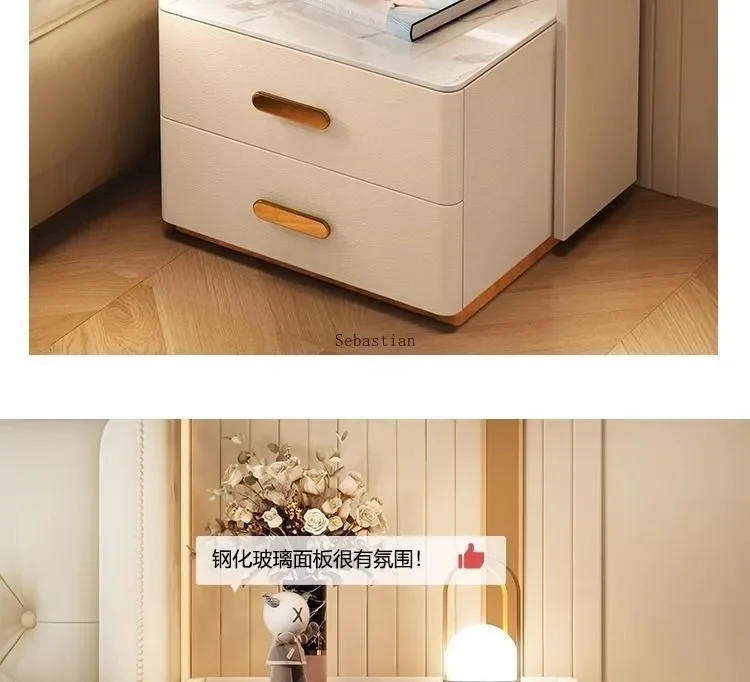 Description Picture 5 of itemSmart Home Bedside Table, Wireless Charging Password Lock, Three-layer Bedroom Storage, Solid Wood Storage, Bedside Cabinet