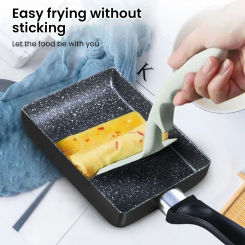 1pcs Non-stick Frying Pan Square Steak Frying Pan Medical Stone Breakfast Pan Egg Roll Frying Pan Kitchen Cookware Set  Cookware