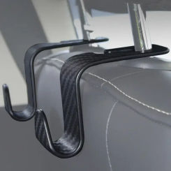 4Pcs Durable Carbon Fiber Car Seat Hooks - Space-Saving, Hidden Organizers, Versatile Hanging for Bags