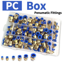 Boxed PC Series Air Joint Connectors, 4mm 6mm 8mm 10mm 12mm Pneumatic Hose Tube Fittings,1/4 1/8 Push-in Quick Release Couplings