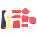 HOT-9 Pieces Silicone Sealant Finishing Tools Smoothing Caulking Tool Kit For Kitchen Bathroom Floor Sealing, Red